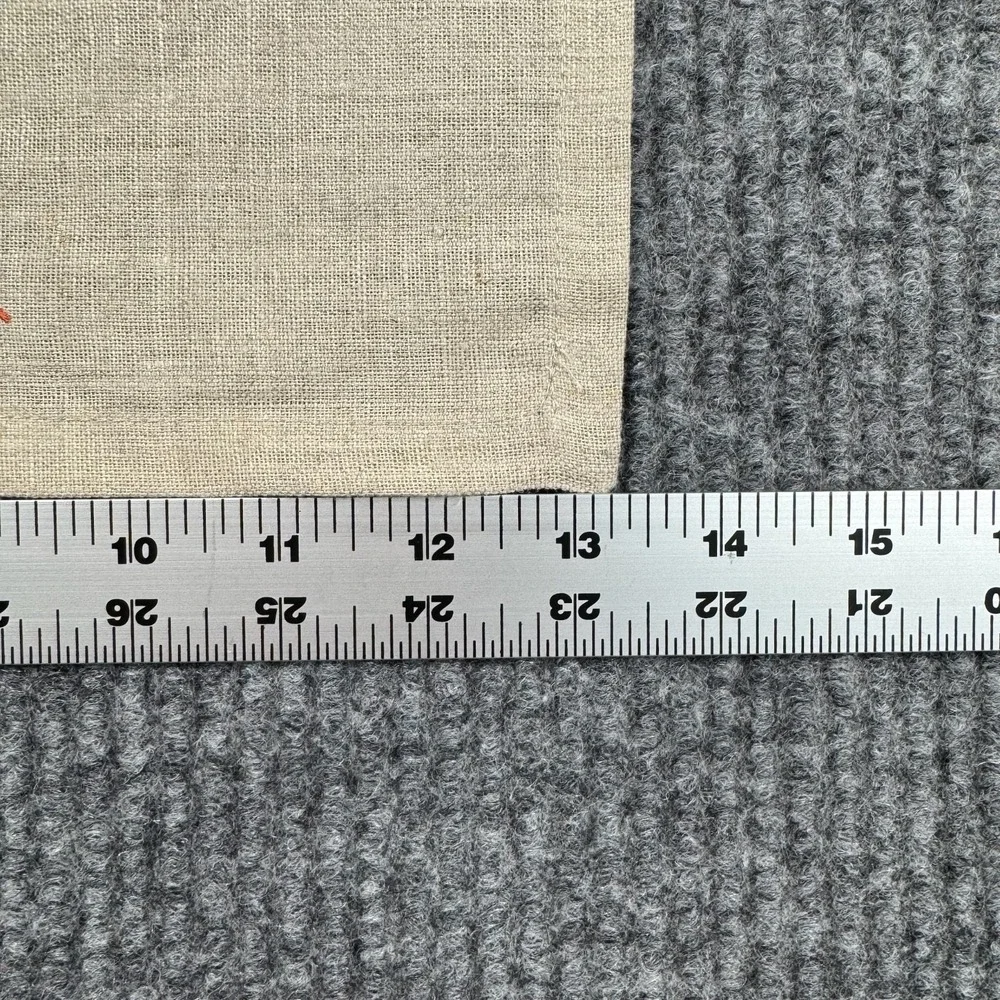 100% Linen Embroidered Table Linens 10 Pieces Abstract Tropical Coastal Hygge